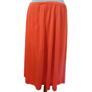 Vintage Orange Flowy Knee Length Skirt Size 16
